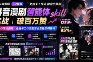 (19688期)抖音漫剧智能体skill实战|破百万赞漫创作落地指南,免抽卡工作流配套全套提示词素材