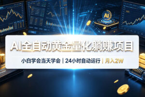 AI全自动黄金量化躺賺项目,24小时自动运行,月入2W!