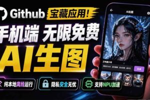 （19681期）Github宝藏应用！手机端无限免费AI 生图，纯本地离线运行，支持NPU加速 斩获3.1k stars，local-dream