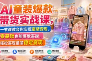 AI童装爆款带货实战课,一节课教会你实现童装变现,零基础也能落地实操