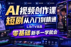 AI视频创作课,短剧从入门到精通,LibTV出品,零基础新手一学就会