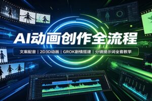 AI动画创作全流程:文案配音,2D3D动画,GROK剧情搭建,分镜提示词全套教学