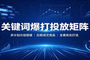 关键词爆打投放矩阵:多计划分层搭建,拉新成交竞品全套优化打法