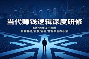 当代赚钱逻辑深度研修:划分四类谋生赛道,拆解耗材/表演/垂直/作品集生存心法