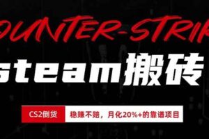 (19918期)steam搬砖,倒卖cs2饰品,达到月化20%+的收益,真正的靠谱可落地长期项目