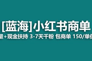 （7388期）2023蓝海项目【小红书商单】流量+现金扶持，快速千粉，长期稳定，最强蓝海-麦资源网