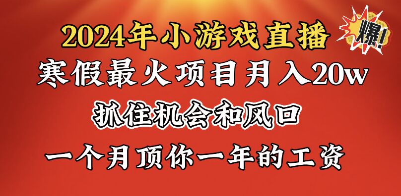图片[1]-（8778期）2024年寒假爆火项目，小游戏直播月入20w+，学会了之后你将翻身