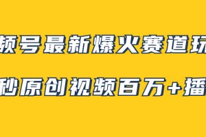 (7917期)视频号最新爆火赛道玩法,几秒视频可达百万播放,小白即可操作(附素材)-麦资源网