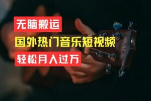 （11090期）无脑搬运国外热门音乐短视频，轻松月入过万-麦资源网
