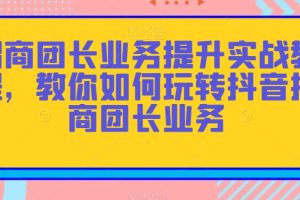 招商团长业务提升实战教程，教你如何玩转抖音招商团长业务-麦资源网