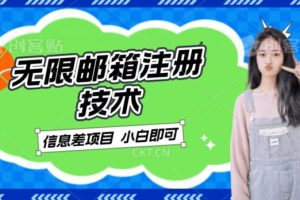 稳定日入300+的邮箱无限注册技术，信息差项目，卖铲子稳定赚钱【揭秘】-麦资源网
