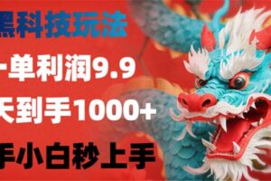 （12793期）黑科技玩法，一单利润9.9,一天到手1000+，新手小白秒上手-麦资源网