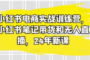 小红书电商实战训练营，小红书笔记带货和无人直播，24年新课-麦资源网