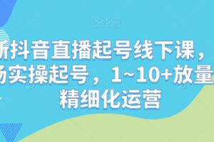 最新抖音直播起号线下课，0~1现场实操起号，1~10+放量稳号精细化运营-麦资源网