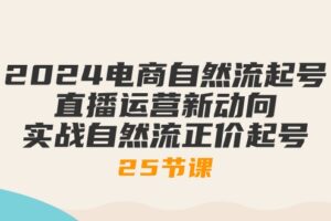 （10609期）2024电商自然流起号，直播运营新动向 实战自然流正价起号-25节课-麦资源网