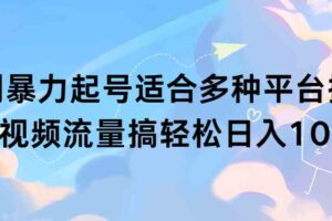 （9251期）扩列暴力起号适合多种平台操作原创视频流量搞轻松日入1000+-麦资源网