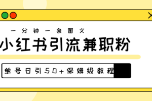（10587期）爆粉秘籍！30s一个作品，小红书图文引流高质量兼职粉，单号日引50+-麦资源网