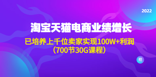 图片[1]-（4409期）淘系天猫电商业绩增长：已培养上千位卖家实现100W+利润（700节30G课程）