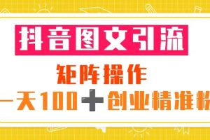 （5519期）抖音图文引流 矩阵操作 一天100+创业精准粉（5节视频课+素材模板）-麦资源网