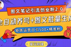 爱豆新媒：全自动养号+图文批量生成，日引500+创业粉（抖音小红书图文笔记2.0）-麦资源网