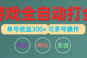 （10629期）游戏全自动打金，单号收益200左右 可多号操作-麦资源网