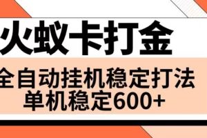 （8294期）火蚁卡打金项目 火爆发车 全网首发 然后日收益600+ 单机可开六个窗口-麦资源网