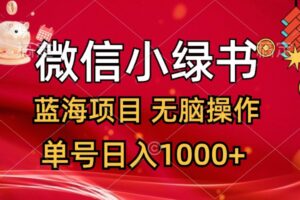 （12237期）微信小绿书，蓝海项目，无脑操作，一天十几分钟，单号日入1000+-麦资源网