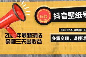 7天螺旋起号,打造一个日赚5000+的抖音壁纸号(价值688)-麦资源网