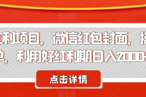 节日红利项目,微信红包封面,操作简单,利用好红利期日入2000+【揭秘】-麦资源网