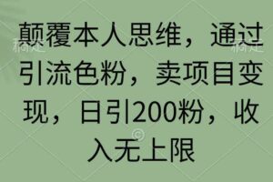 （9523期）颠覆本人思维，通过引流色粉，卖项目变现，日引200粉，收入无上限-麦资源网