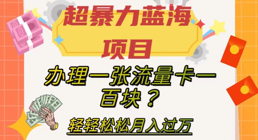 超*蓝海项目，办理一张流量卡一百块？轻轻松松月入过万，保姆级教程【揭秘】
