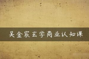 吴金宸玄学商业认知课，传统文化商业认知课-麦资源网