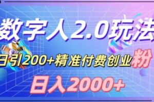 利用数字人软件，日引200+精准付费创业粉，日变现2000+【揭秘】-麦资源网