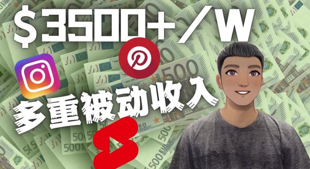 *短视频赚钱：如通过多个媒体赚多重被动收入3500美元（实战教程）