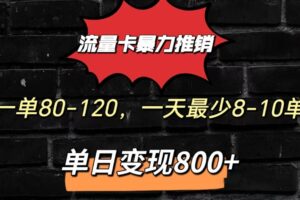 流量卡暴力推销模式一单80-170元一天至少10单,单日变现800元-麦资源网