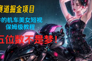 蓝海赛道掘金项目：简单易学的机车美女短视频制作， 保姆级教程，月入五位数不是梦-麦资源网