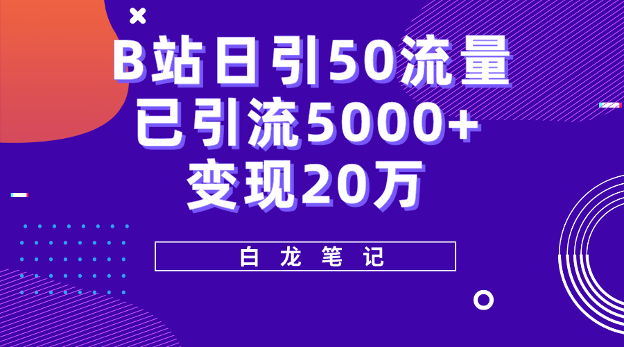 图片[1]-（5655期）B站日引50+流量，实战已引流5000+变现20万，超级实操课程。