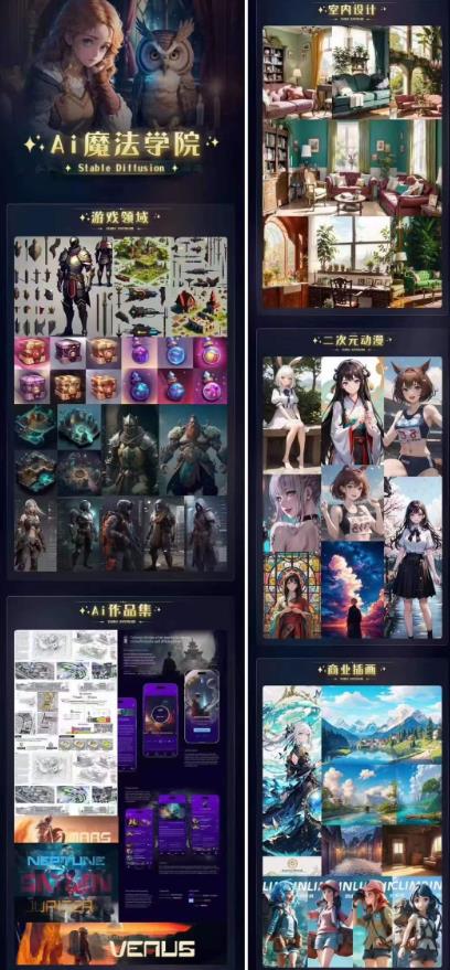 Ai魔法绘画 Stable Diffusion*课*辅助Ui/运营作品集0到精通系统课
