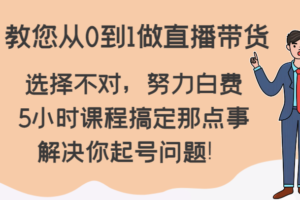 教您从0到1做直播带货，选择不对，努力白费，5小时课程搞定那点事，解决你起号问题！-麦资源网