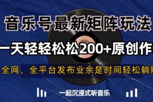 音乐号最新矩阵玩法，一天轻轻松松200+原创作品【揭秘】-麦资源网