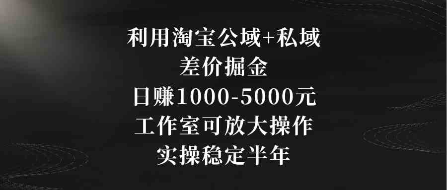 图片[1]-（8952期）利用淘宝公域+私域差价掘金，日赚1000-5000元，工作室可放大操作，实操…