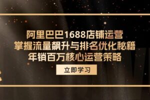 （12184期）阿里巴巴1688店铺运营，掌握流量飙升与排名优化秘籍 年销百万核心运营策略-麦资源网