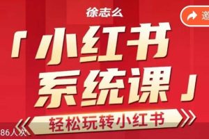 徐志么小红书运营课,轻松玩转小红书-麦资源网