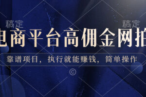 （8728期）电商平台高佣金网拍，靠谱项目，执行就能赚钱，简单操作-麦资源网