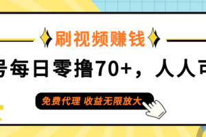 (12245期)日常刷视频日入70+,全民参与,零门槛代理,收益潜力无限!-麦资源网