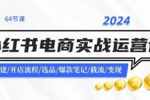 （11827期）2024小红书电商实战运营课：账号搭建/开店流程/选品/爆款笔记/截流/变现-麦资源网