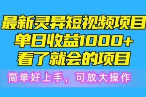 （10542期）最新灵异短视频项目，单日收益1000+看了就会的项目，简单好上手可放大操作-麦资源网