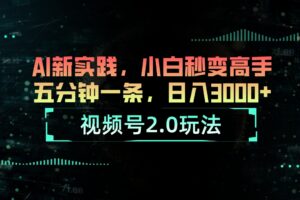 (10888期)视频号2.0玩法 AI新实践,小白秒变高手五分钟一条,日入3000+-麦资源网
