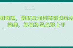 抖音蓝海赛道，最新互动投票挑战玩法，制作简单，条条作品点赞上千【揭秘】-麦资源网