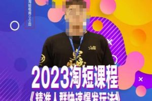 文涛·2023淘短精准人群快速爆发玩法，​快速高效自创视频及全店运营思维-麦资源网